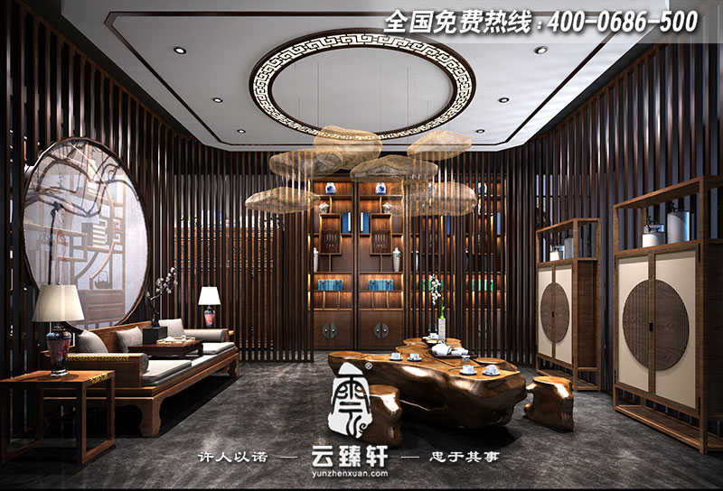 新中式茶空间设计效果图