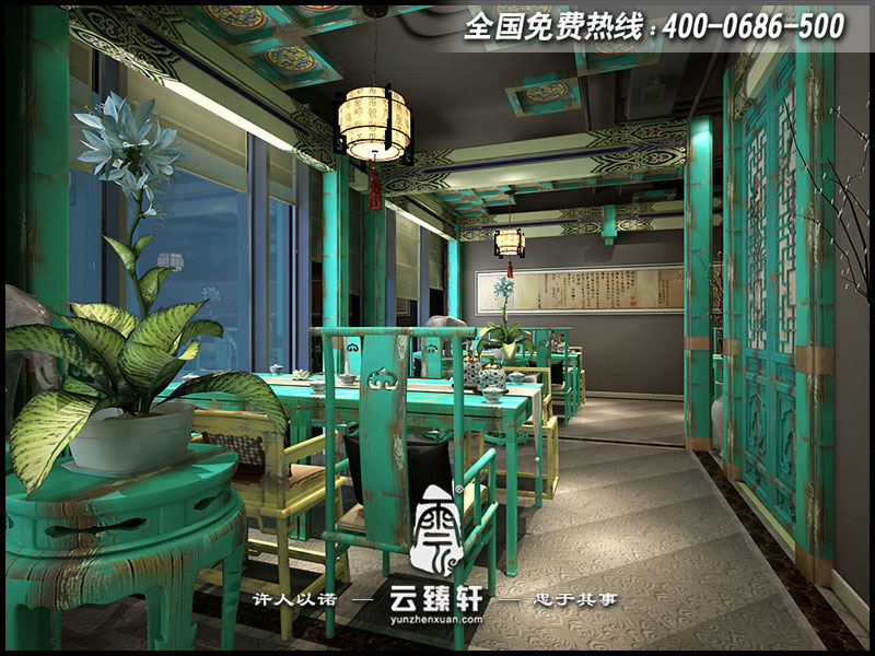 中式大厅茶室装修图片