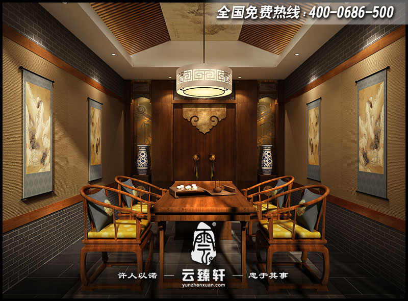 中式茶楼包间装修效果图
